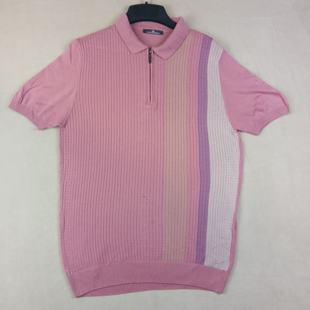 Haight & Ashbury Medium Mens Polo Shirt FLAWS 20x27 **Fits A Small **
